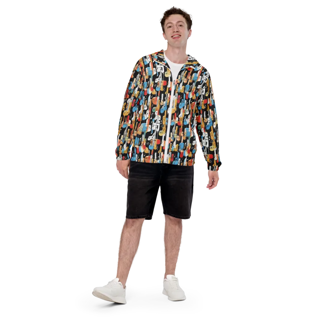 Jazz Mosaic on Men's Windbreaker — Front