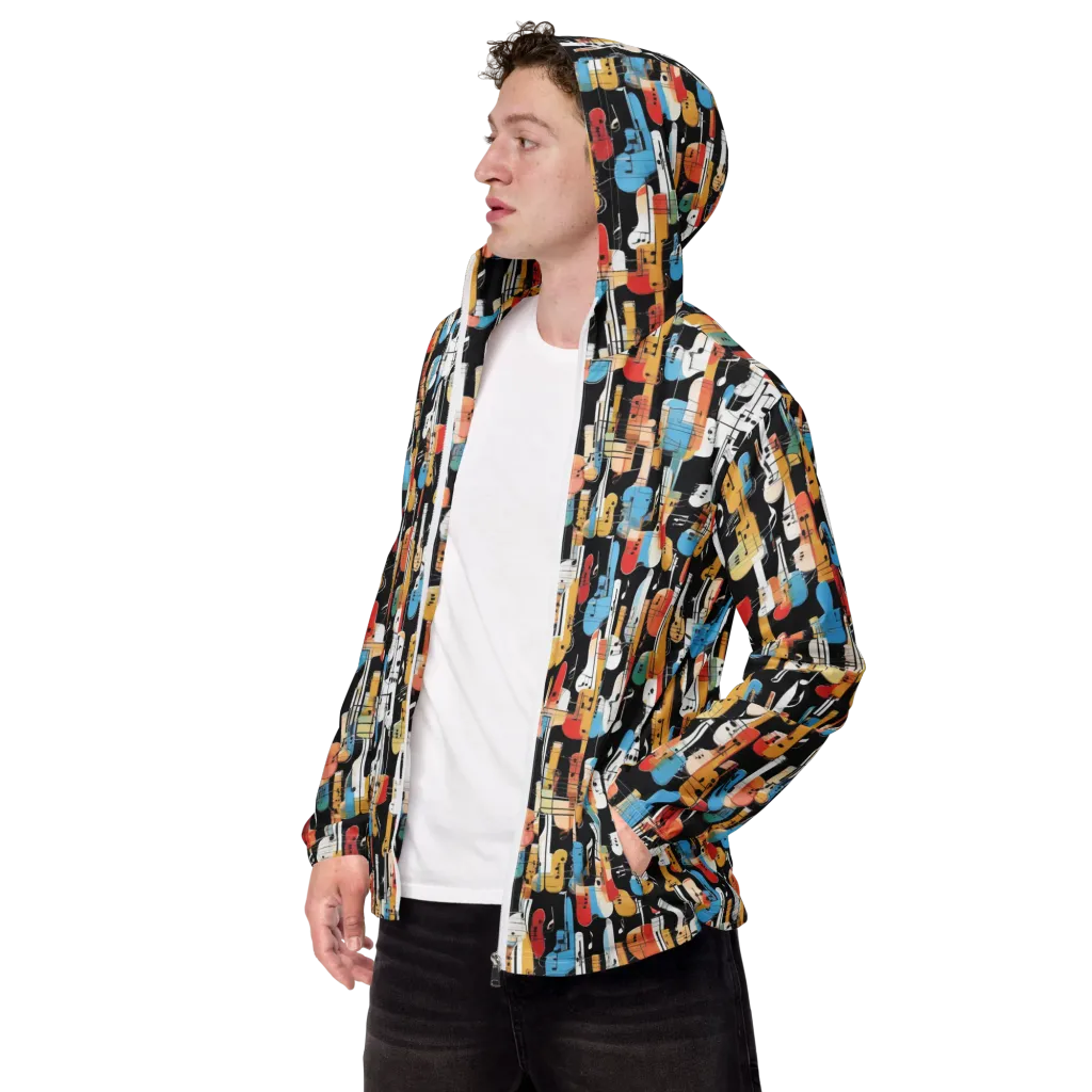 Jazz Mosaic on Men's Windbreaker — Left Front