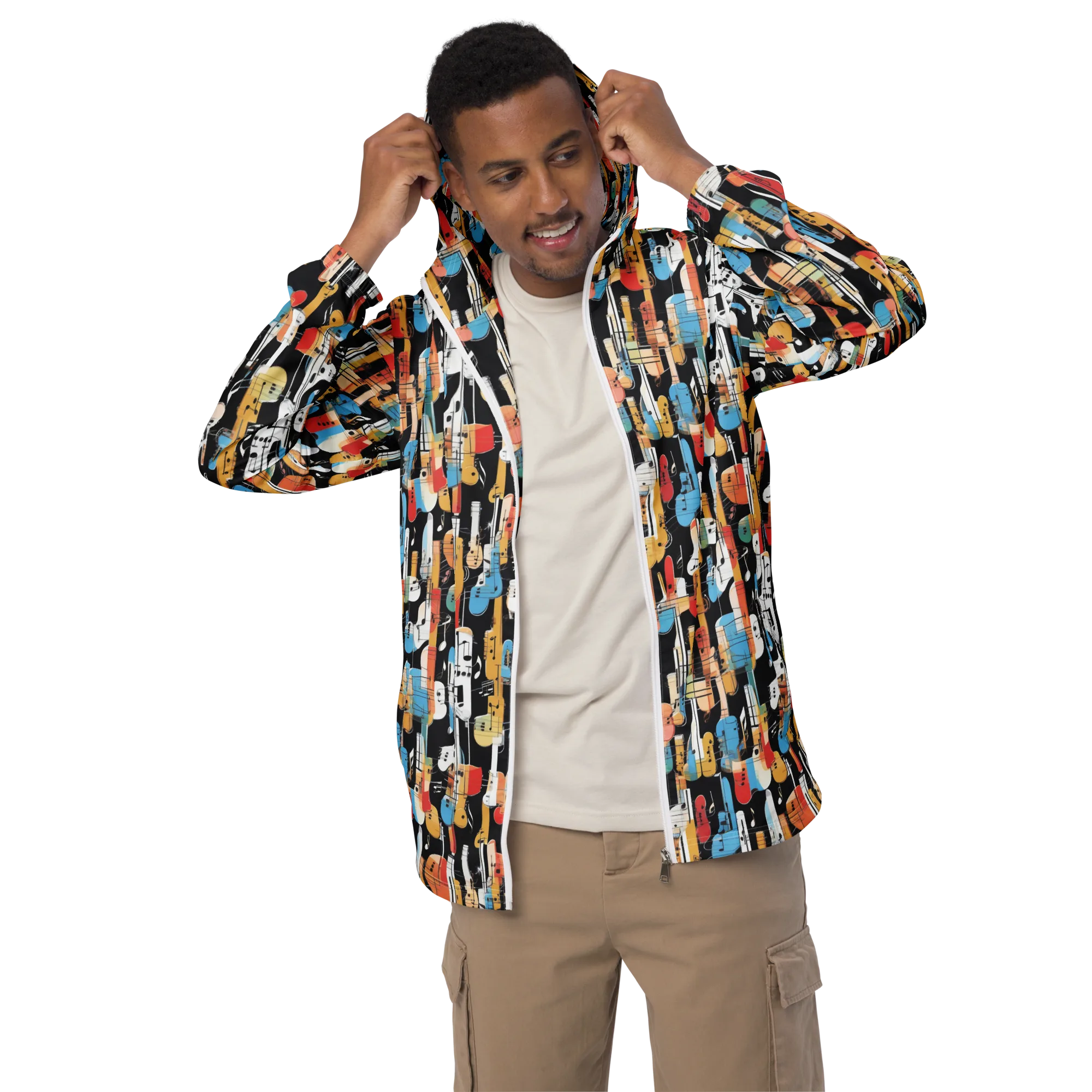 Jazz Mosaic on Men's Windbreaker — Front