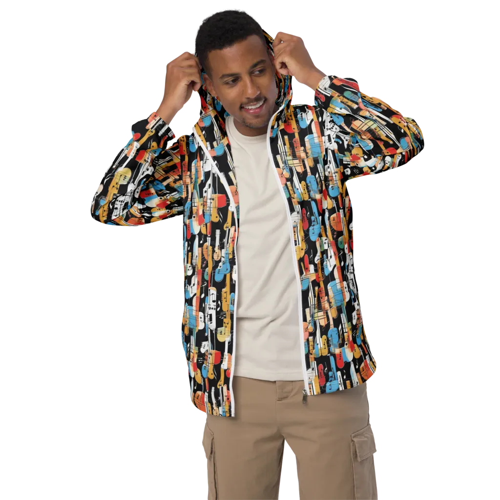 Jazz Mosaic on Men's Windbreaker — Front