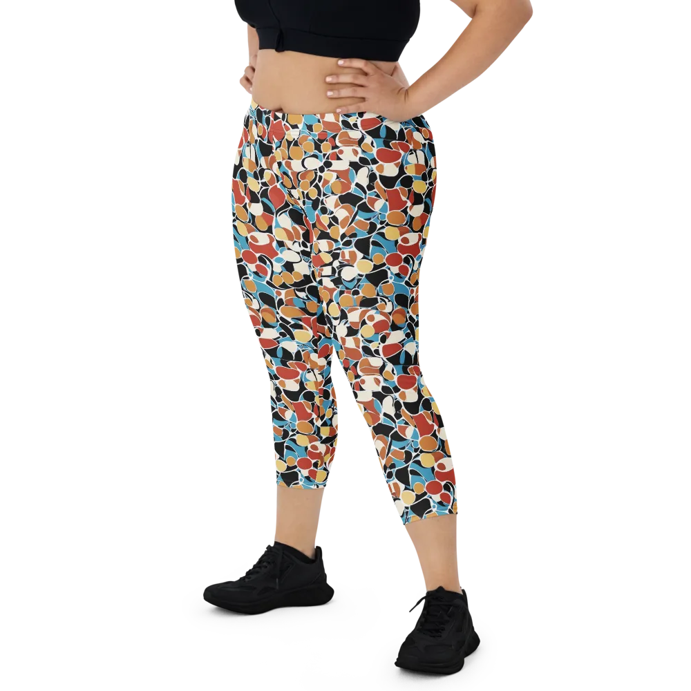 Terrazzo Pulse on Capri Leggings — Front