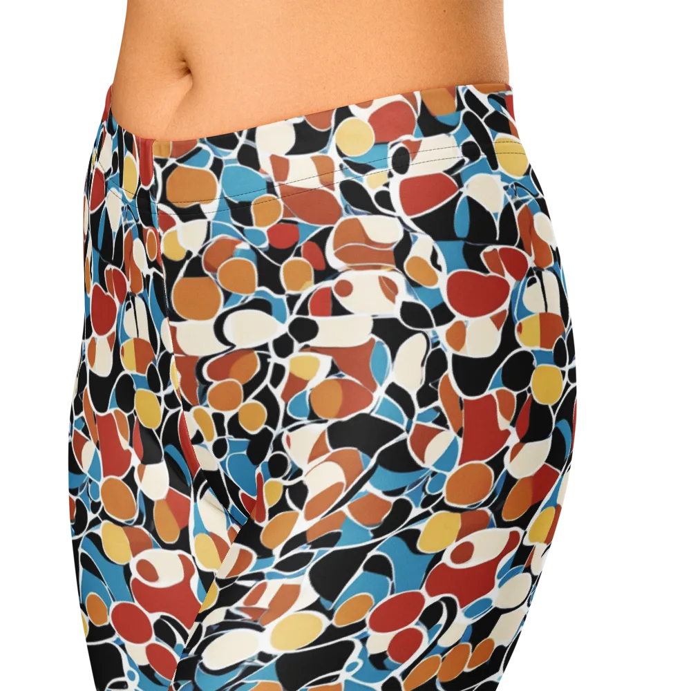 Terrazzo Pulse on Capri Leggings — Zoomed-in
