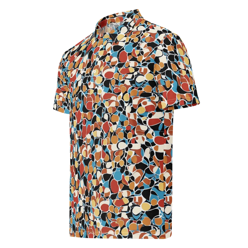 Terrazzo Pulse on Men's Slim Fit Polo Shirt — Left Front