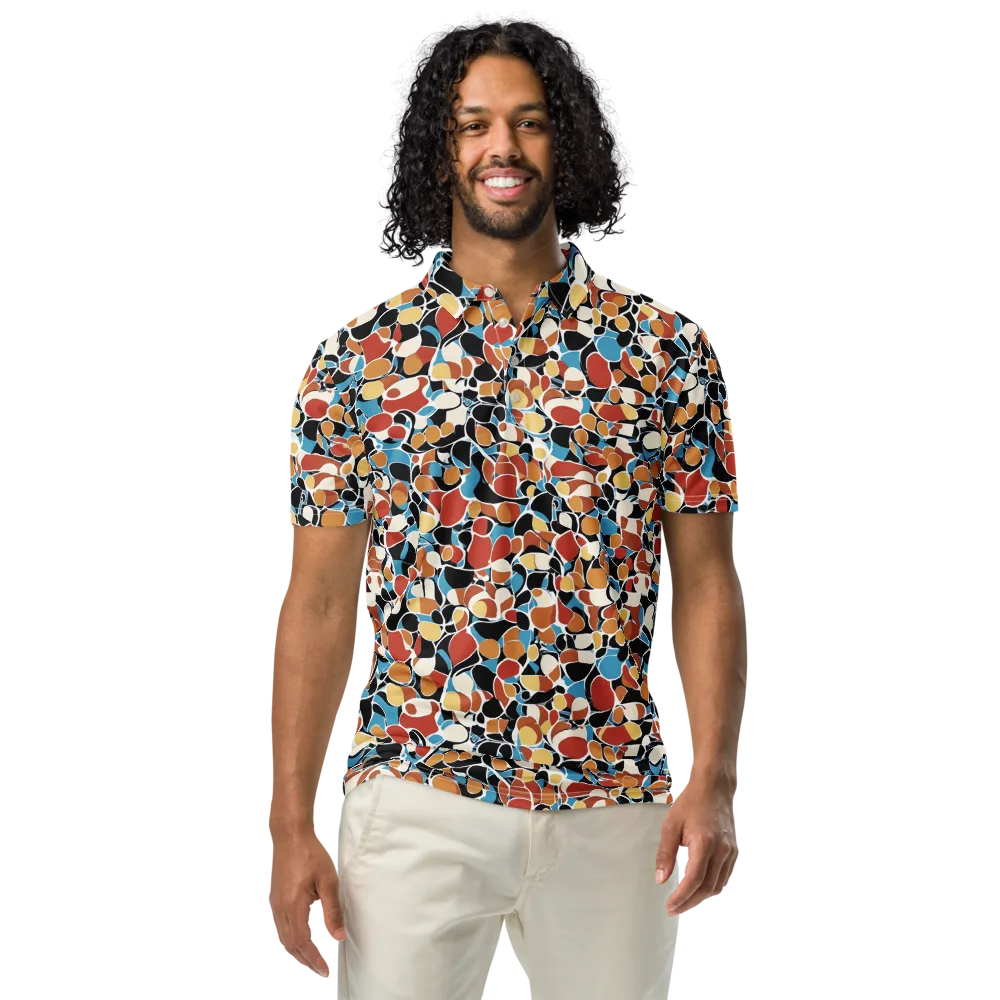 Terrazzo Pulse on Men's Slim Fit Polo Shirt — Front