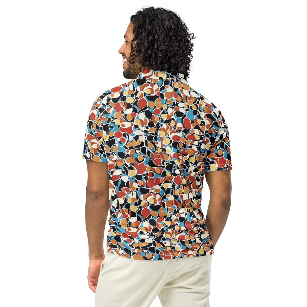 Terrazzo Pulse on Men's Slim Fit Polo Shirt — Back