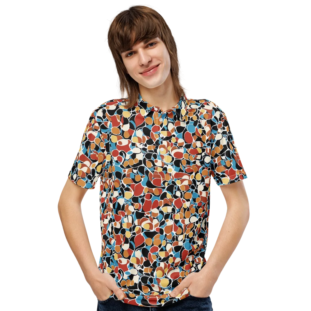 Terrazzo Pulse on Men's Slim Fit Polo Shirt — Front