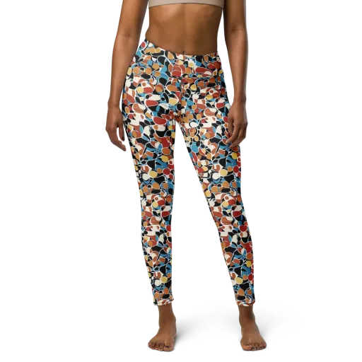 Terrazzo Pulse on a Yoga Leggings