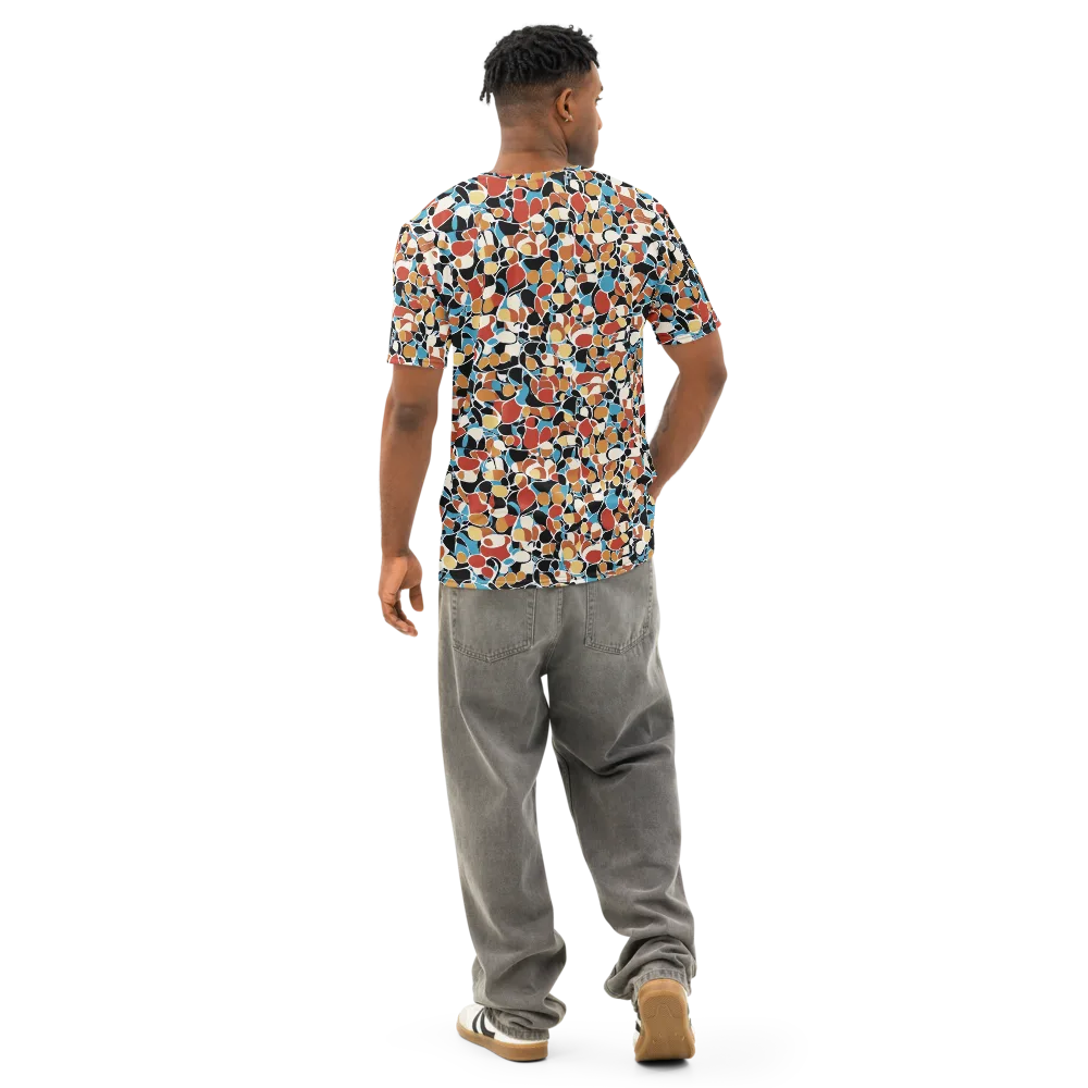 Terrazzo Pulse on Men's Cotton Crew Neck T-Shirt — Back