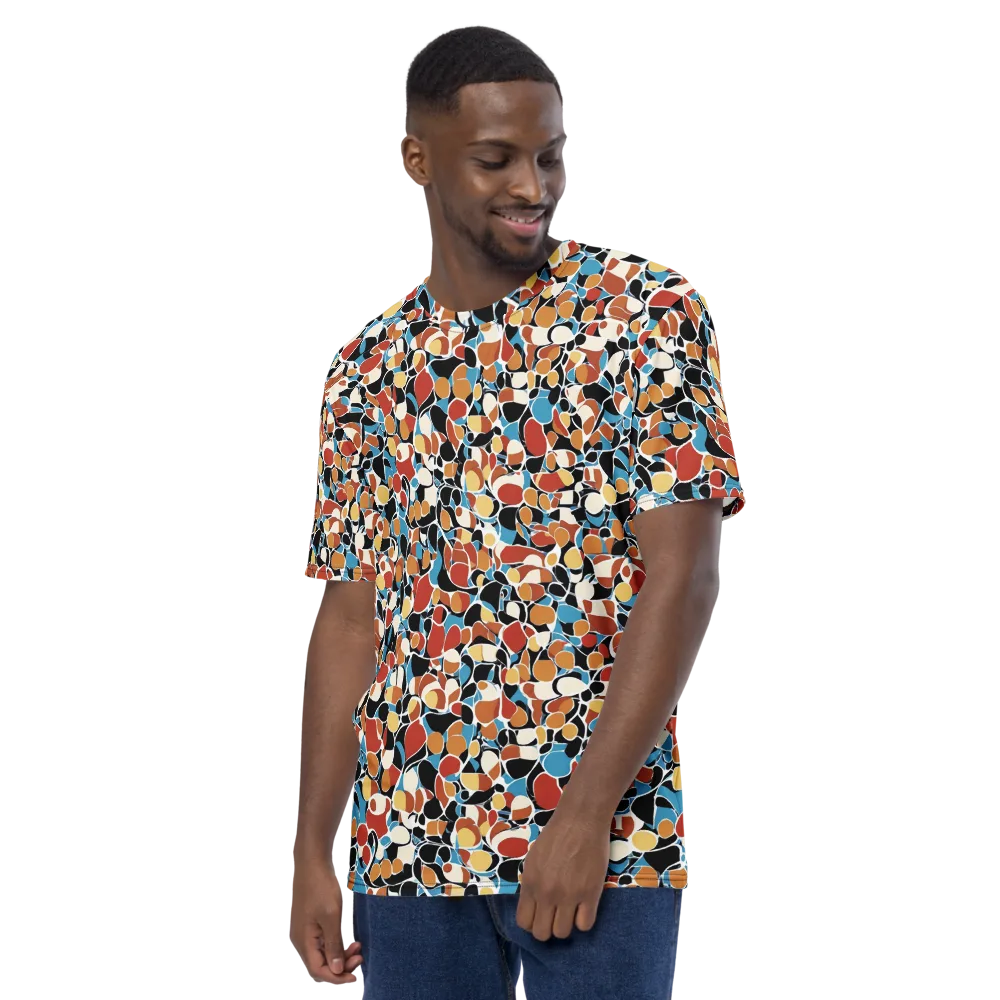 Terrazzo Pulse on Men's Crew Neck T-Shirt — Left