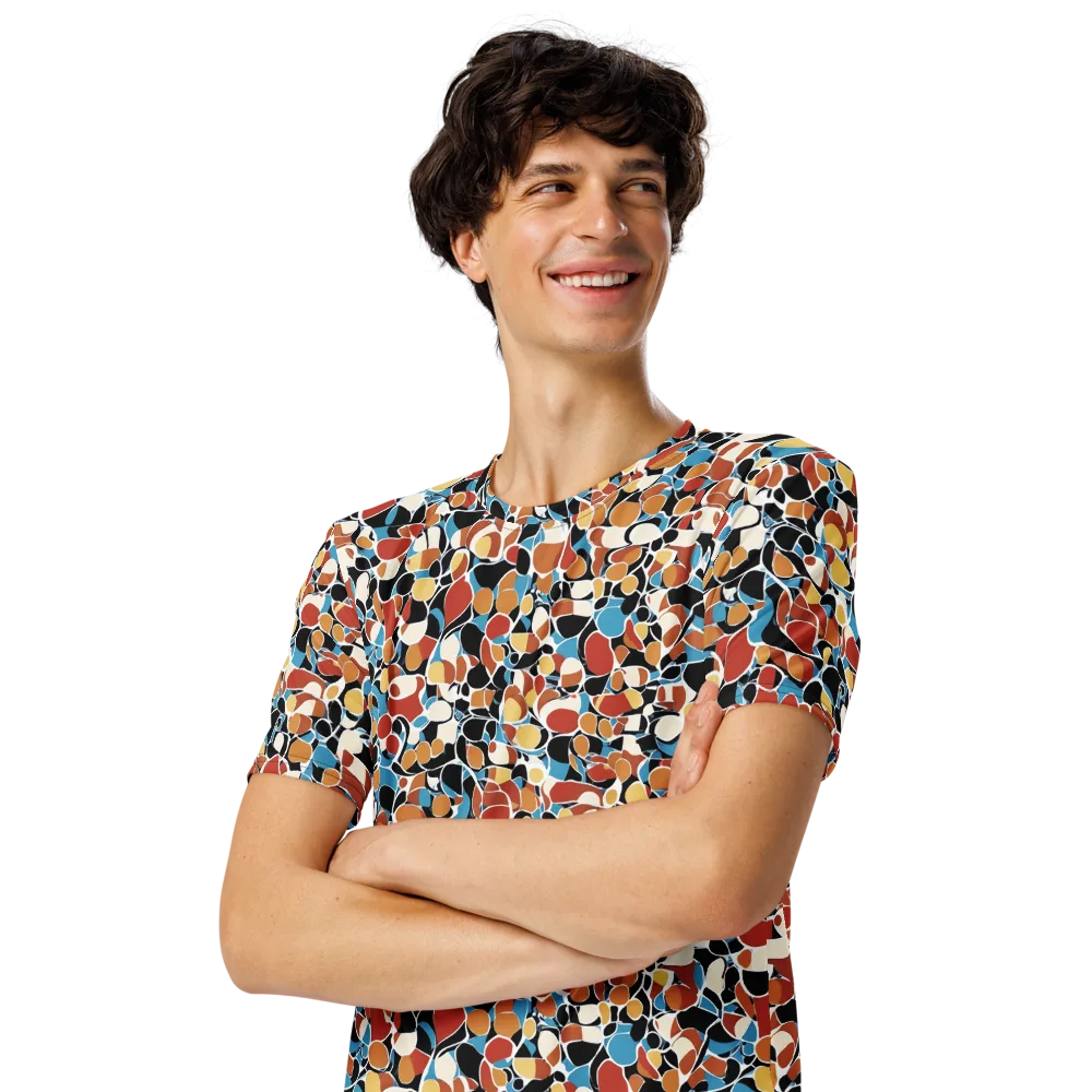 Terrazzo Pulse on Men's Crew Neck T-Shirt — Left Front