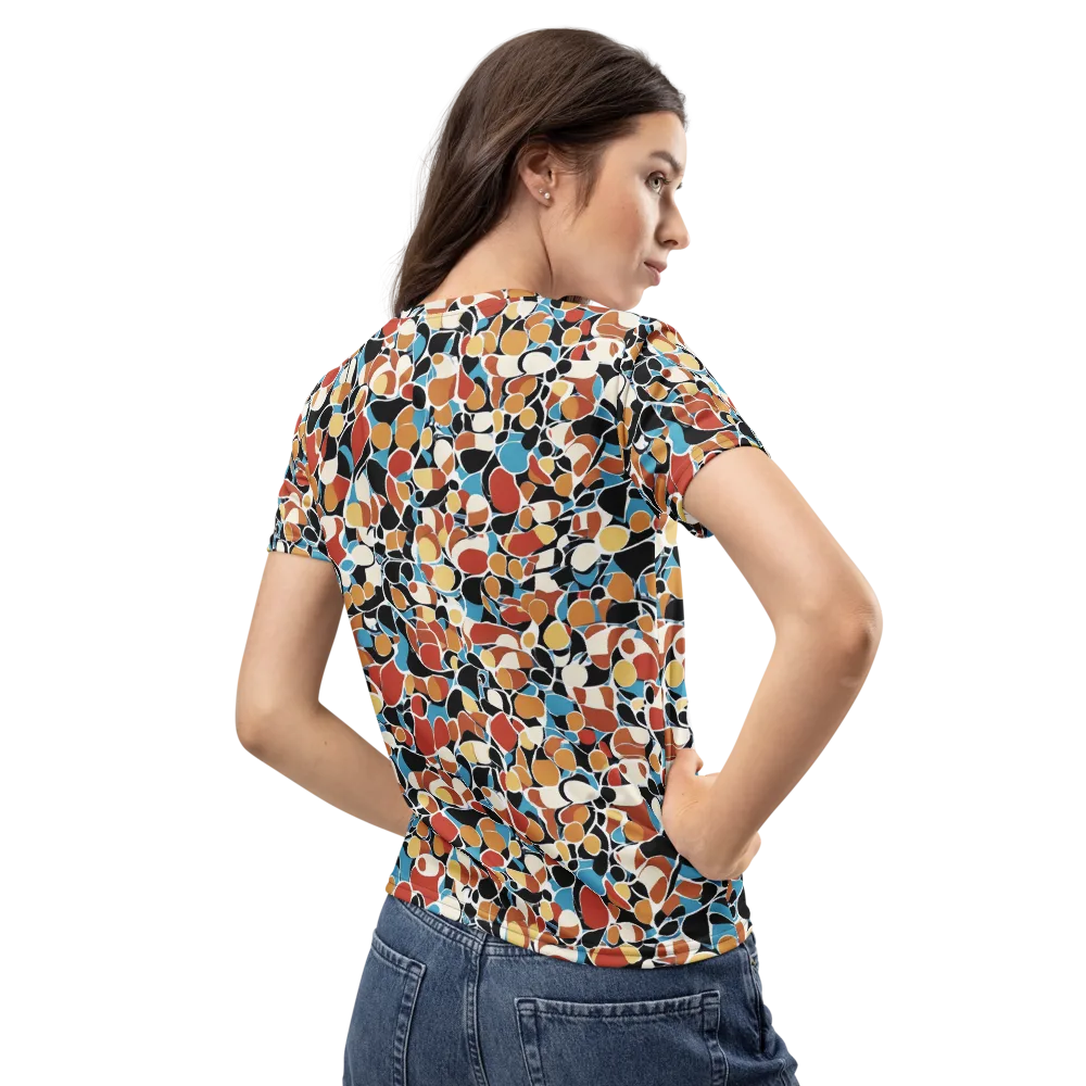 Terrazzo Pulse on Women's Crew Neck T-Shirt — Back