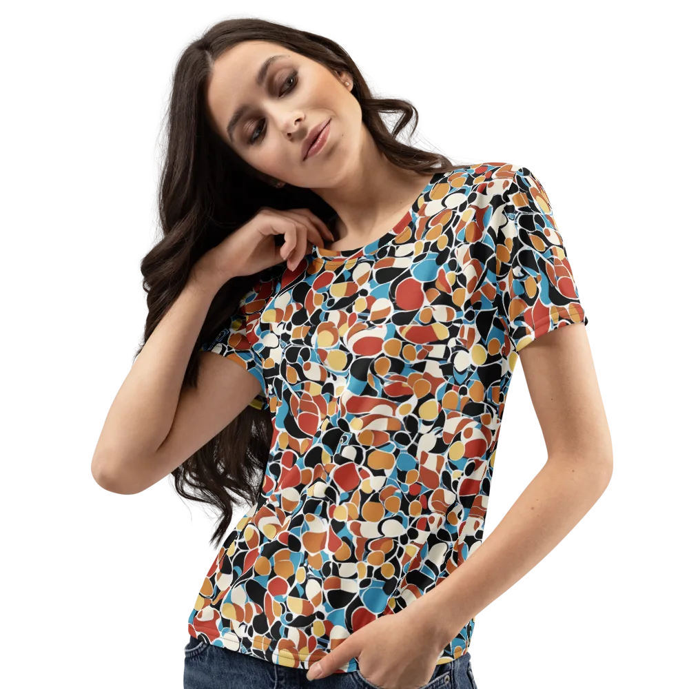 Terrazzo Pulse on Women's Crew Neck T-Shirt — Left Front