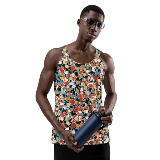 Terrazzo Pulse on a Men's Tank Top