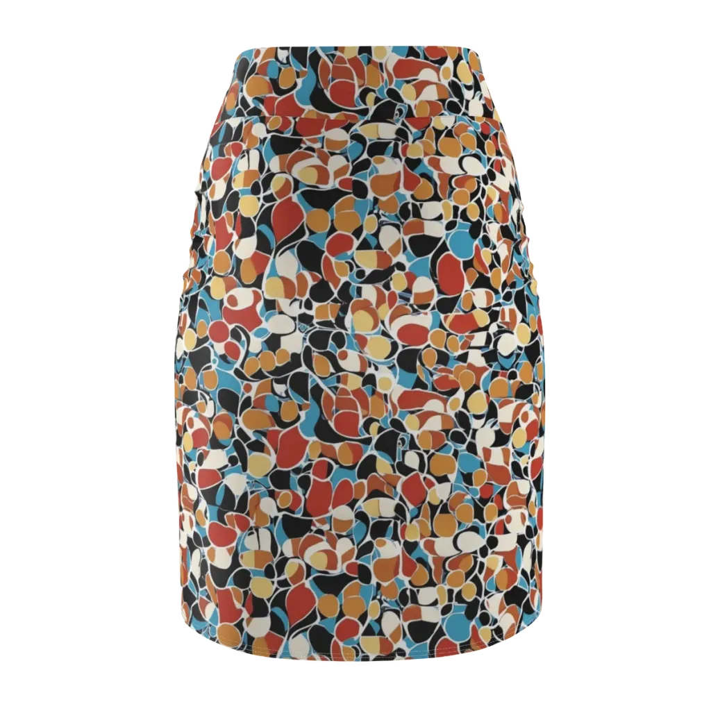 Terrazzo Pulse on Pencil Skirt — Back