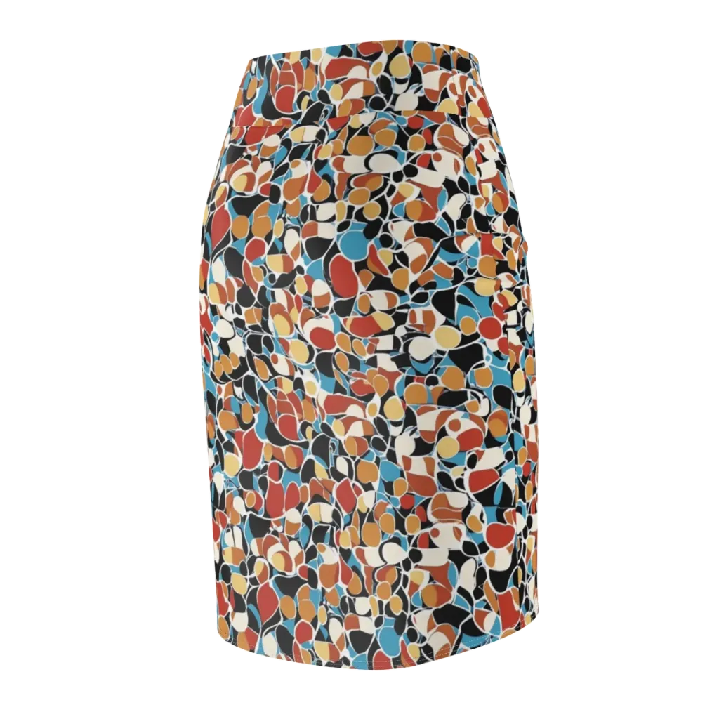 Terrazzo Pulse on Pencil Skirt — Back Side