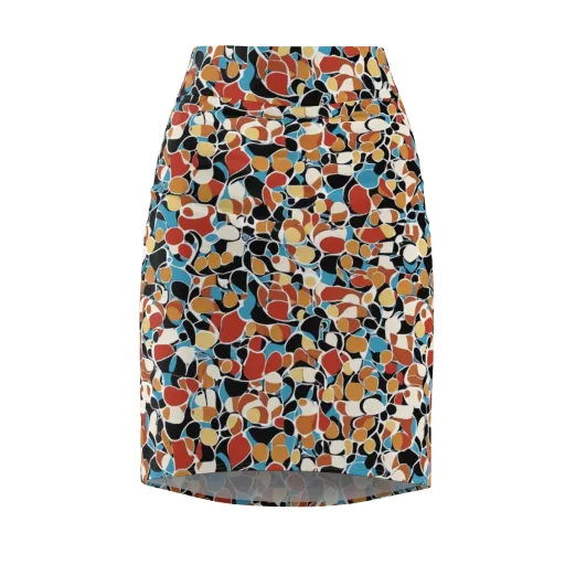 Terrazzo Pulse on a Pencil Skirt
