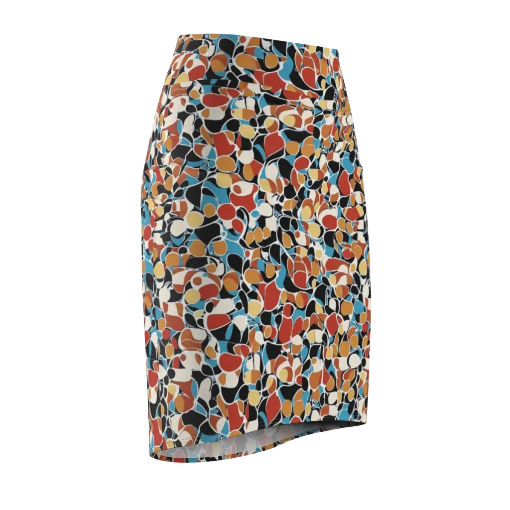 Terrazzo Pulse on Pencil Skirt — Front Side