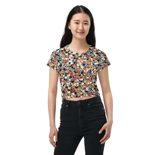 Terrazzo Pulse on a Crop Tee