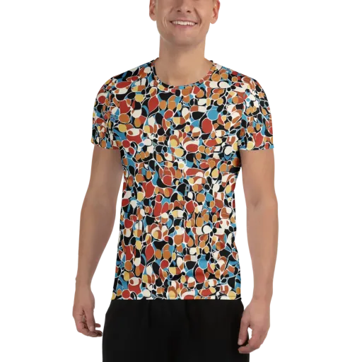 Terrazzo Pulse on a Men's Athletic T-Shirt