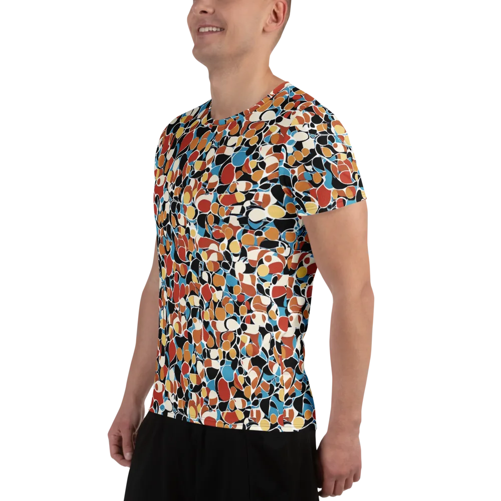 Terrazzo Pulse on Men's Athletic T-Shirt — Left