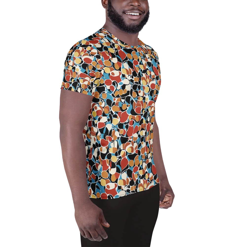 Terrazzo Pulse on Men's Athletic T-Shirt — Right