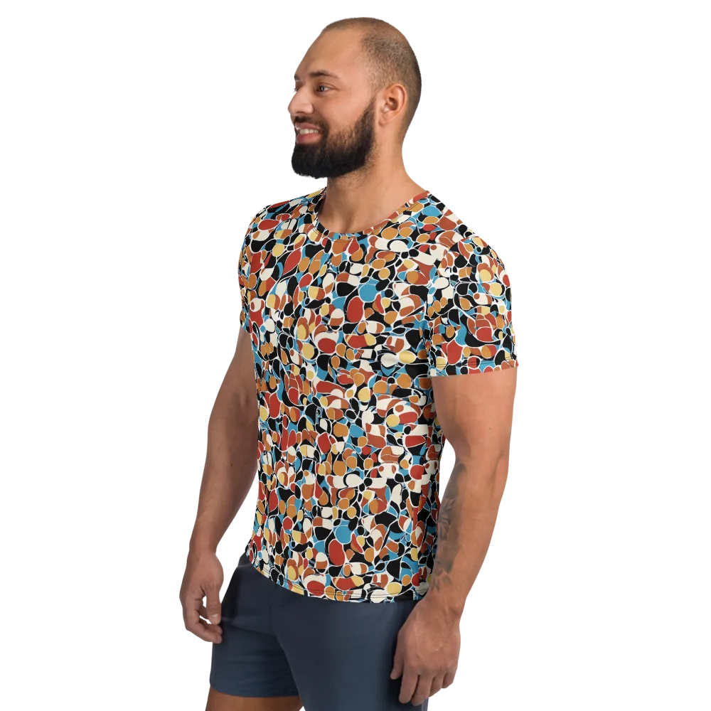 Terrazzo Pulse on Men's Athletic T-Shirt — Left