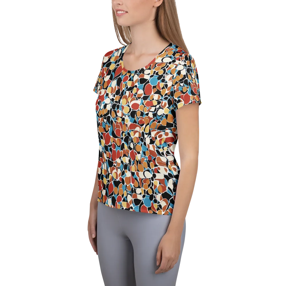 Terrazzo Pulse on Women's Athletic T-Shirt — Left