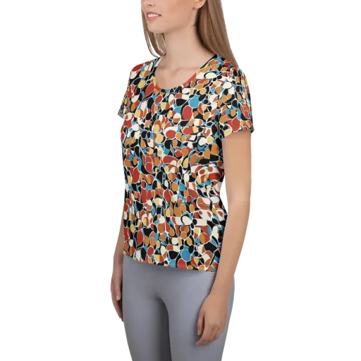 Terrazzo Pulse on a Women's Athletic T-Shirt