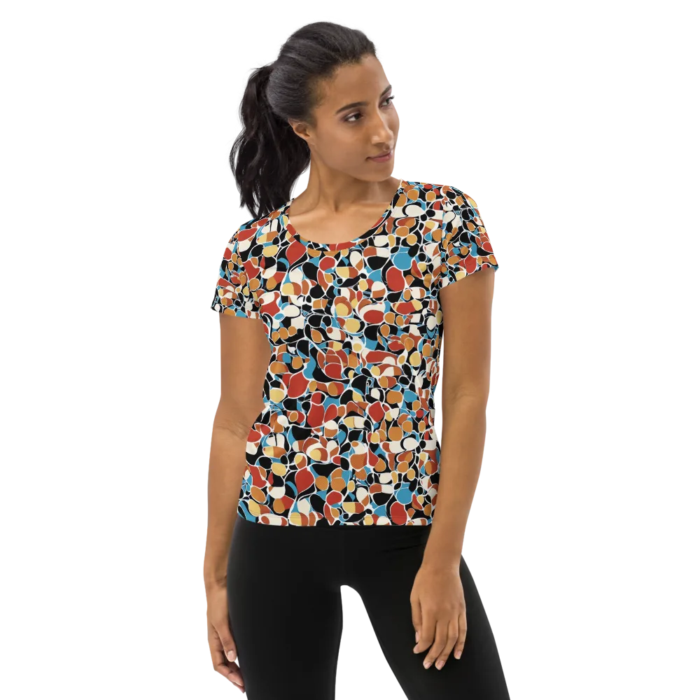 Terrazzo Pulse on Women's Athletic T-Shirt — Front