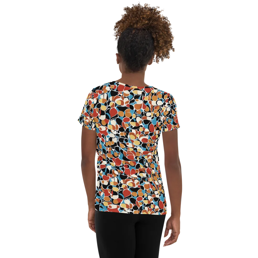 Terrazzo Pulse on Women's Athletic T-Shirt — Back