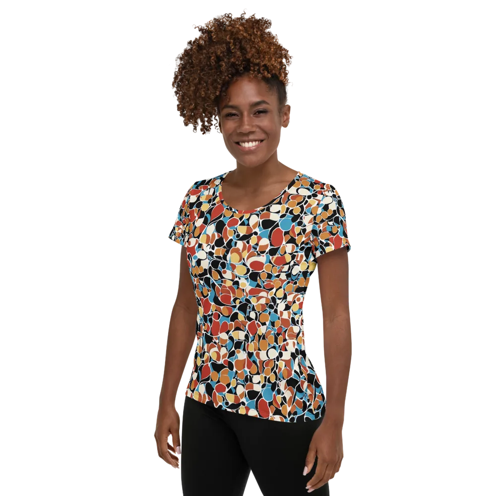 Terrazzo Pulse on Women's Athletic T-Shirt — Left