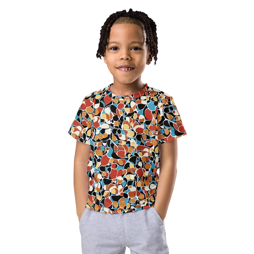 Terrazzo Pulse on Kids Crew Neck T-Shirt — Front