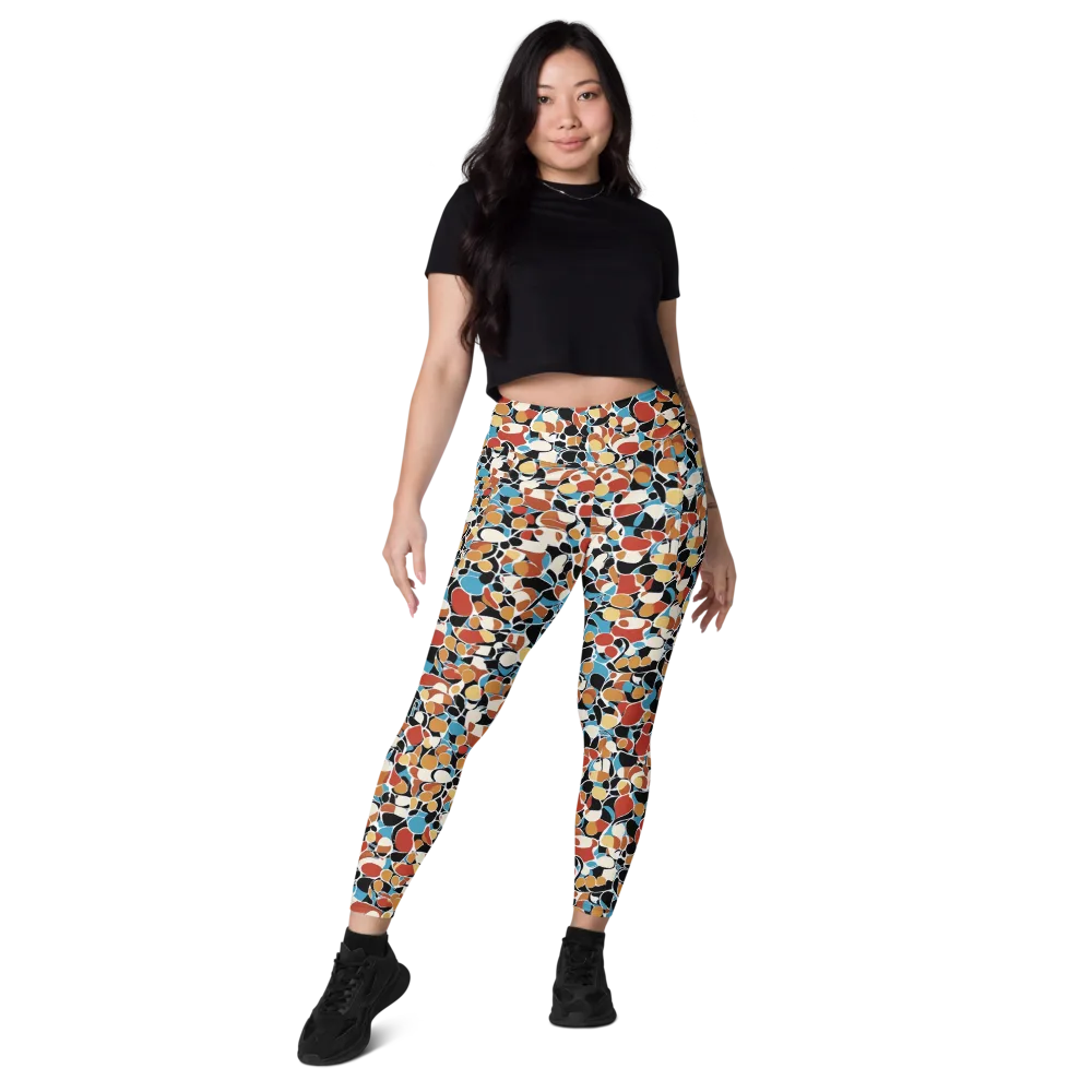 Terrazzo Pulse on Leggings with Pockets — Front