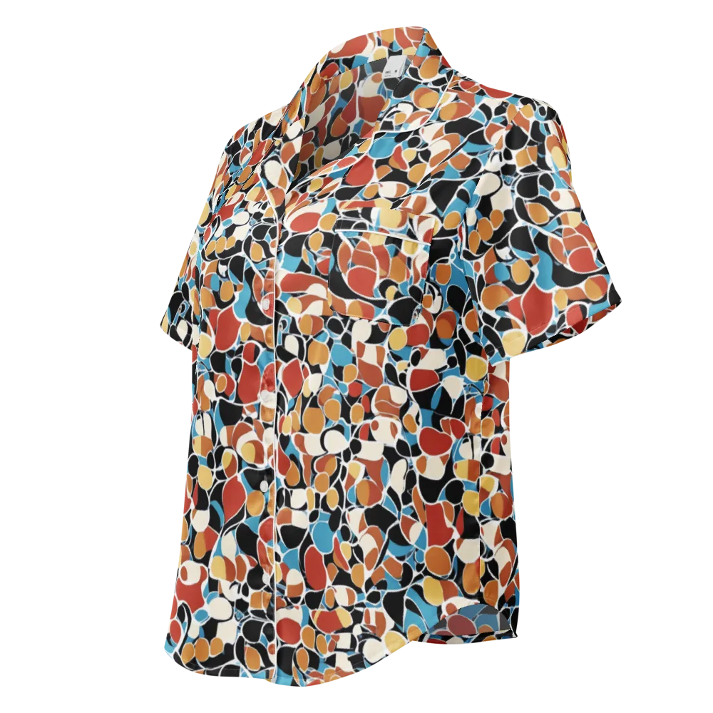 Terrazzo Pulse on Women's Short Sleeve Pajama Top — Left Front