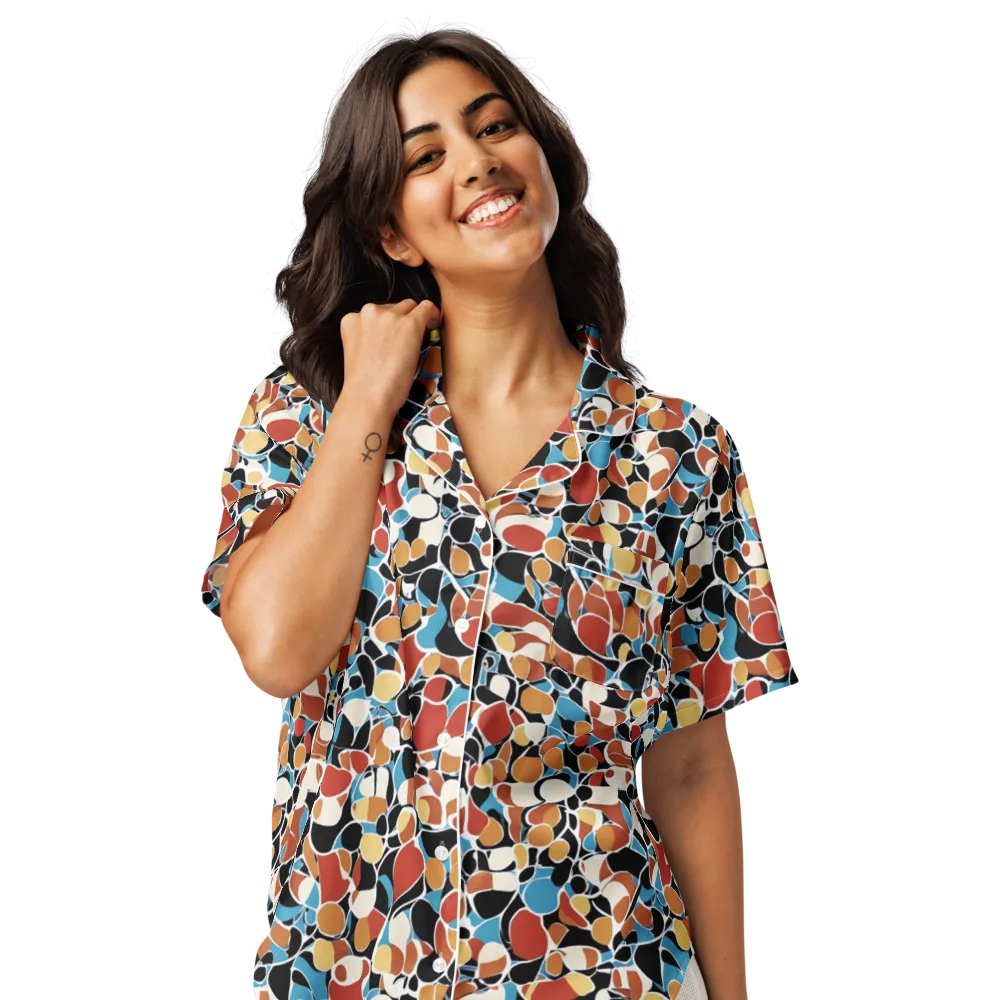 Terrazzo Pulse on Women's Short Sleeve Pajama Top — Front