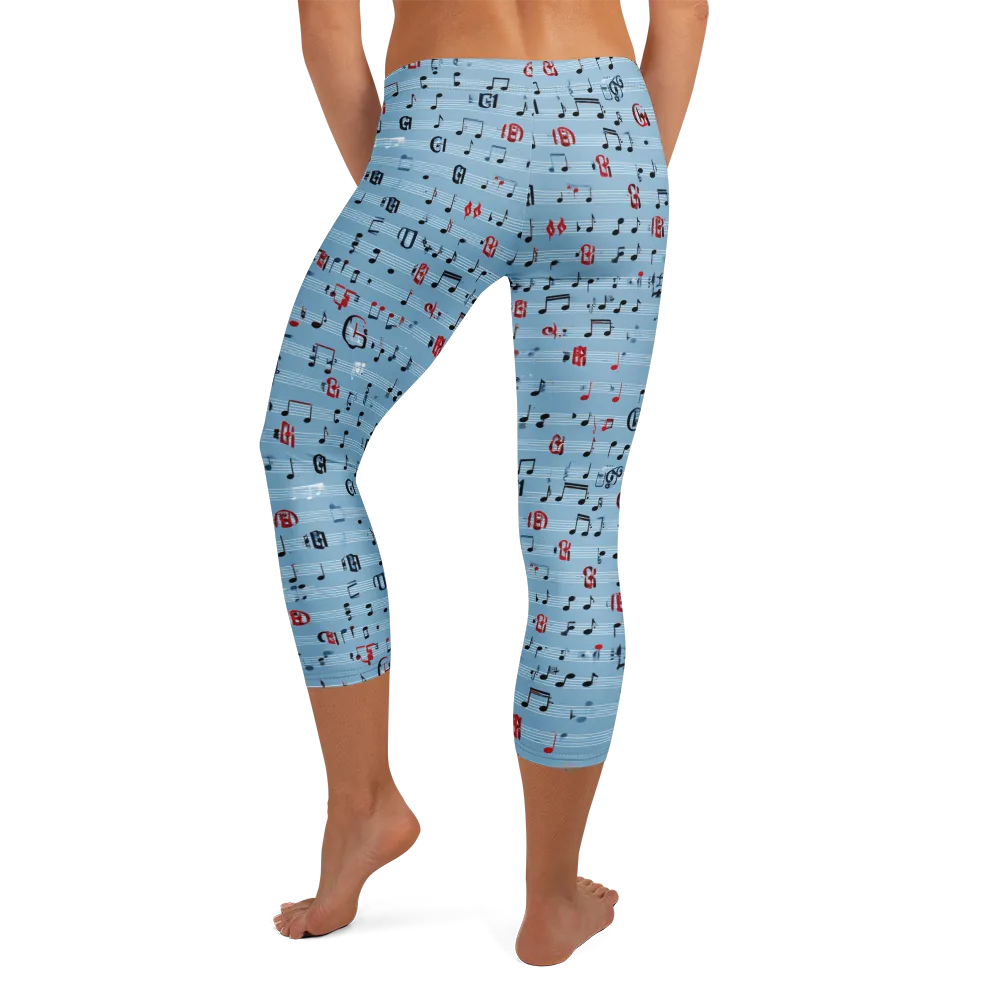 Blue Note Ballet on Capri Leggings — Back