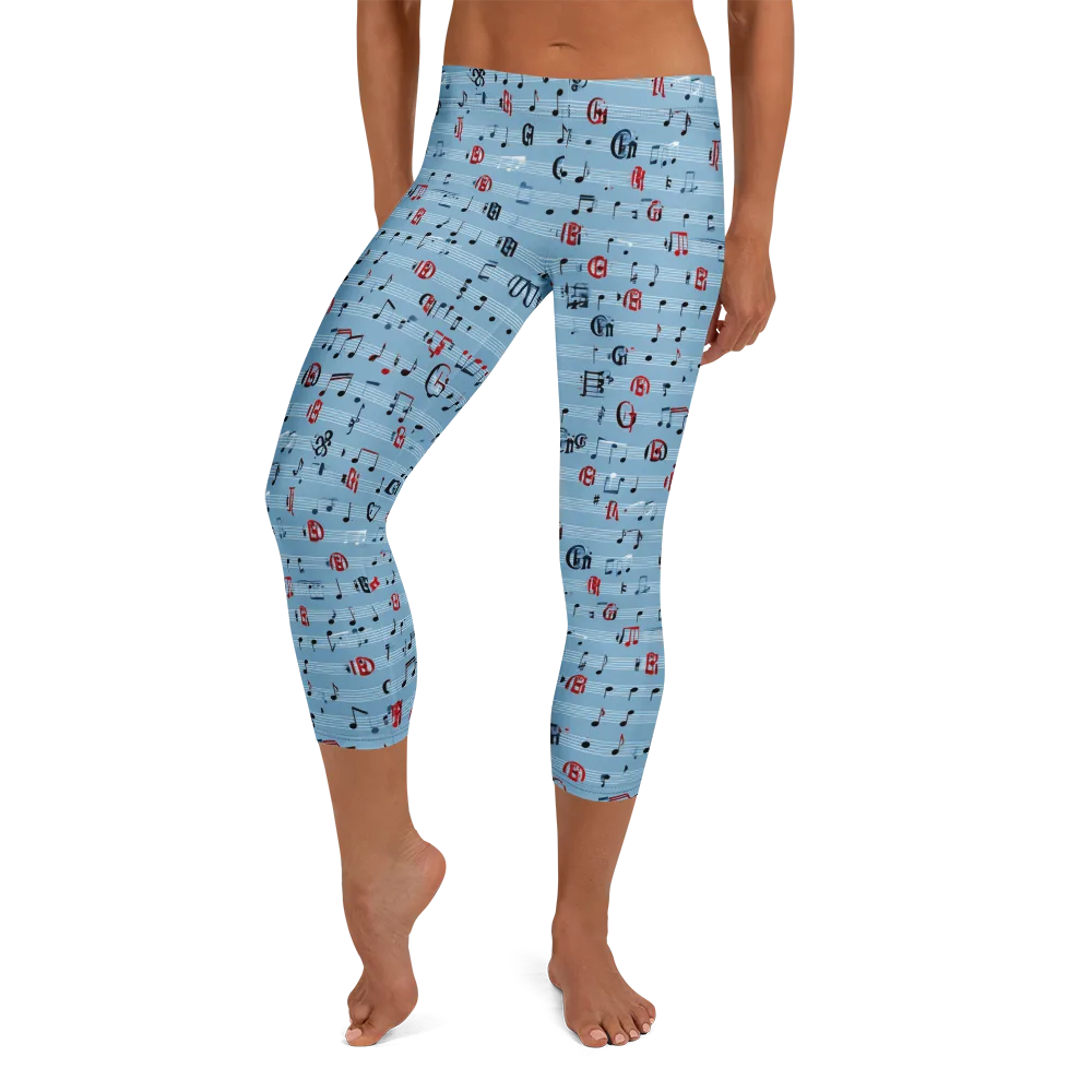 Blue Note Ballet on Capri Leggings — Front