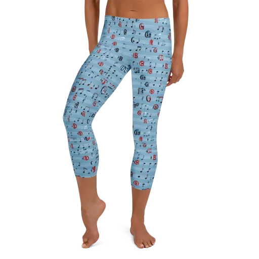 Blue Note Ballet on a Capri Leggings