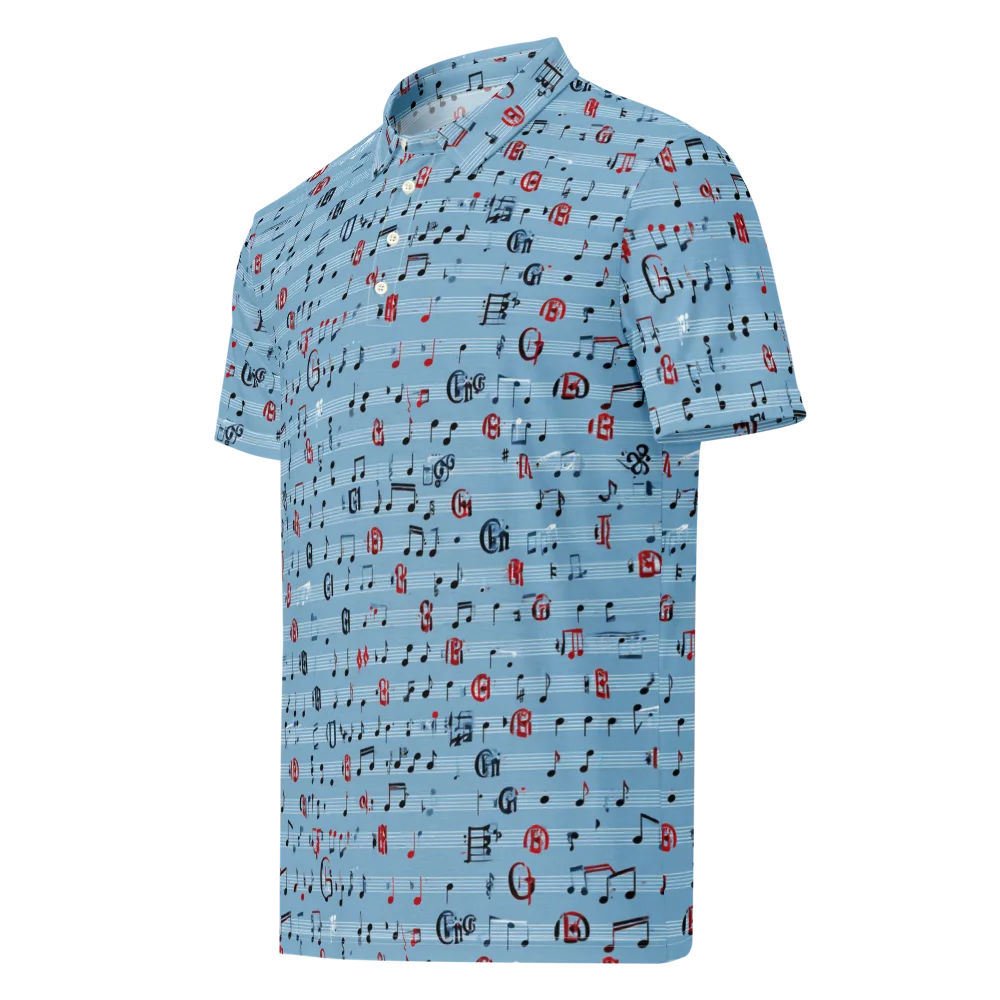 Blue Note Ballet on Men's Slim Fit Polo Shirt — Left Front