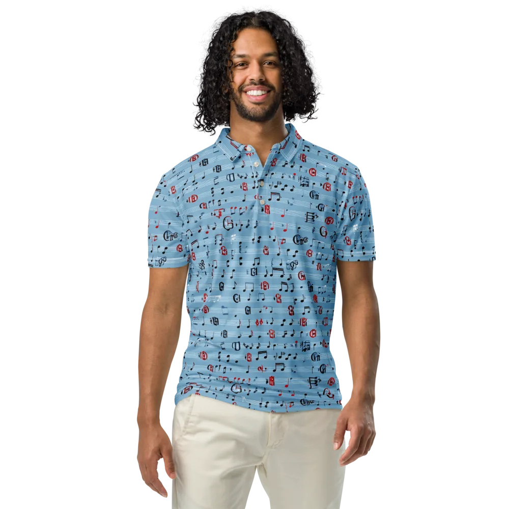 Blue Note Ballet on Men's Slim Fit Polo Shirt — Front