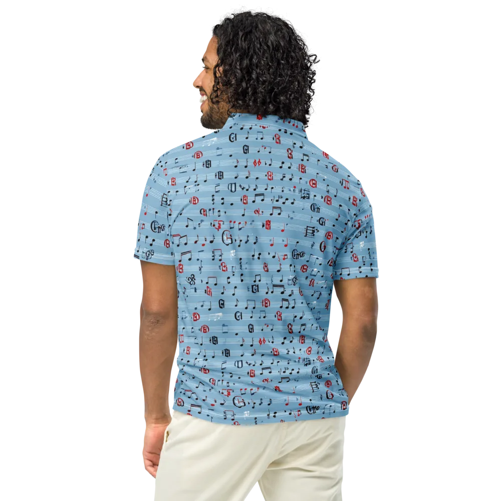 Blue Note Ballet on Men's Slim Fit Polo Shirt — Back