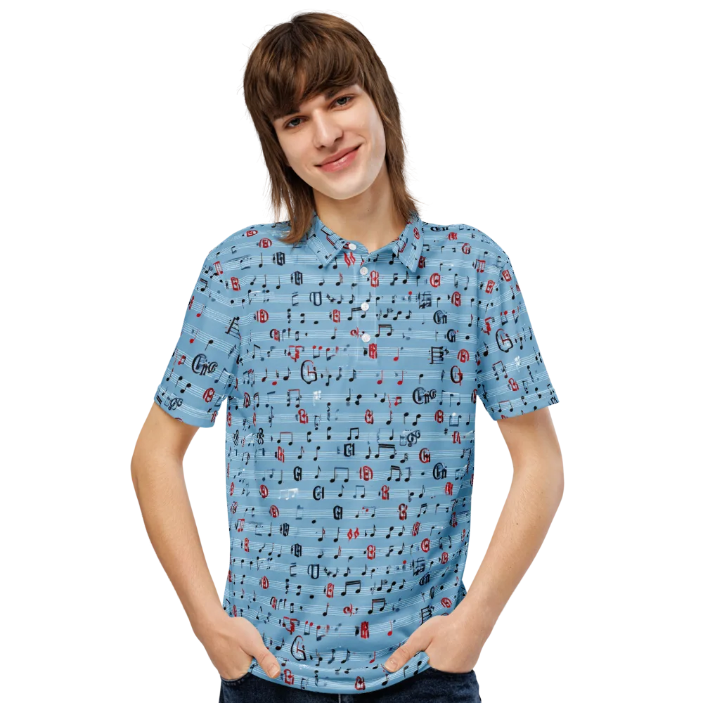 Blue Note Ballet on Men's Slim Fit Polo Shirt — Front