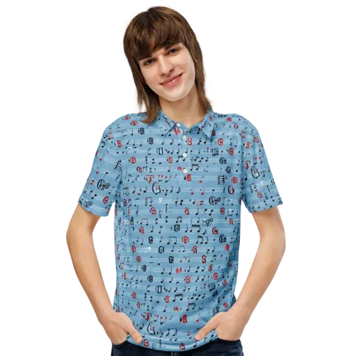 Blue Note Ballet on a Men's Slim Fit Polo Shirt