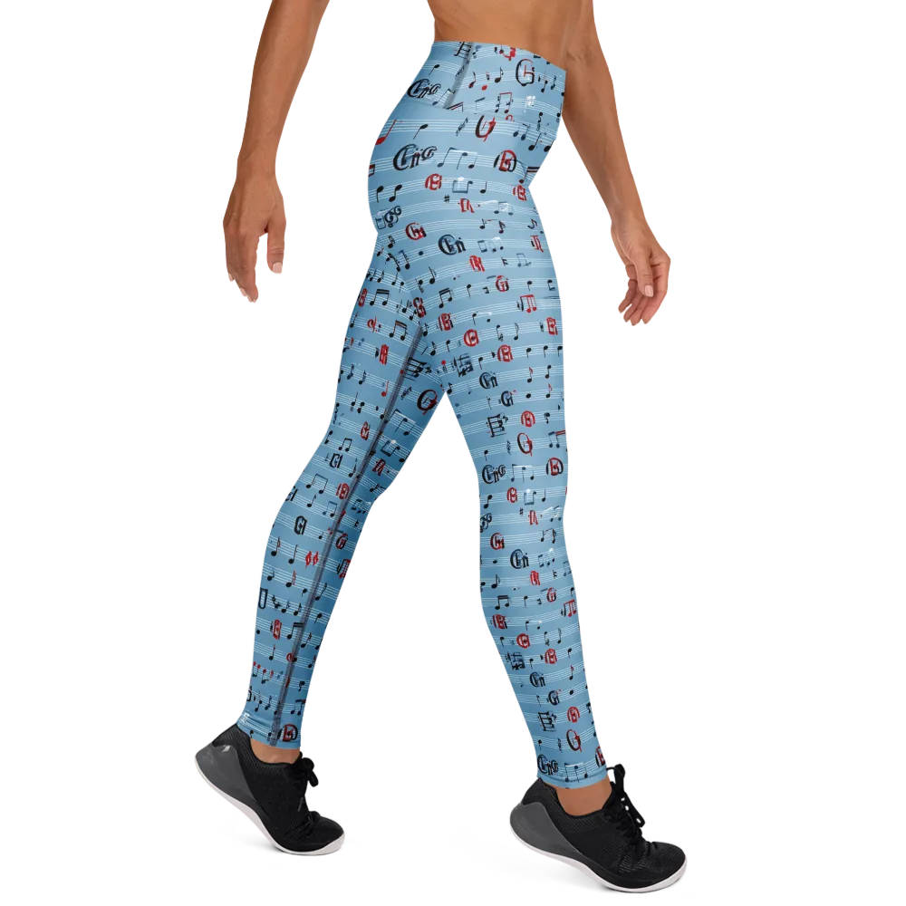 Blue Note Ballet on Yoga Leggings — Right