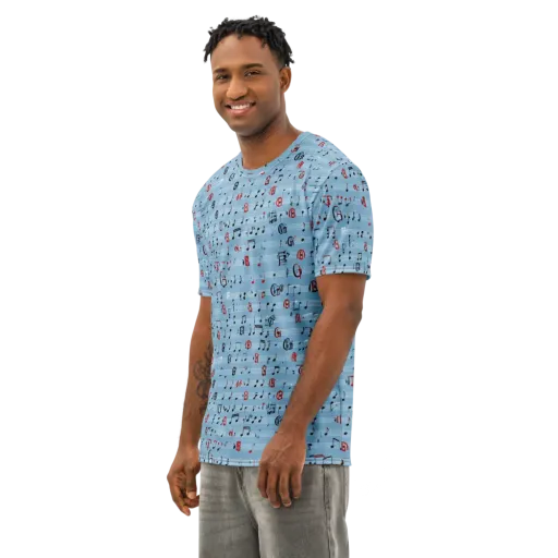 Blue Note Ballet on a Men's Cotton Crew Neck T-Shirt