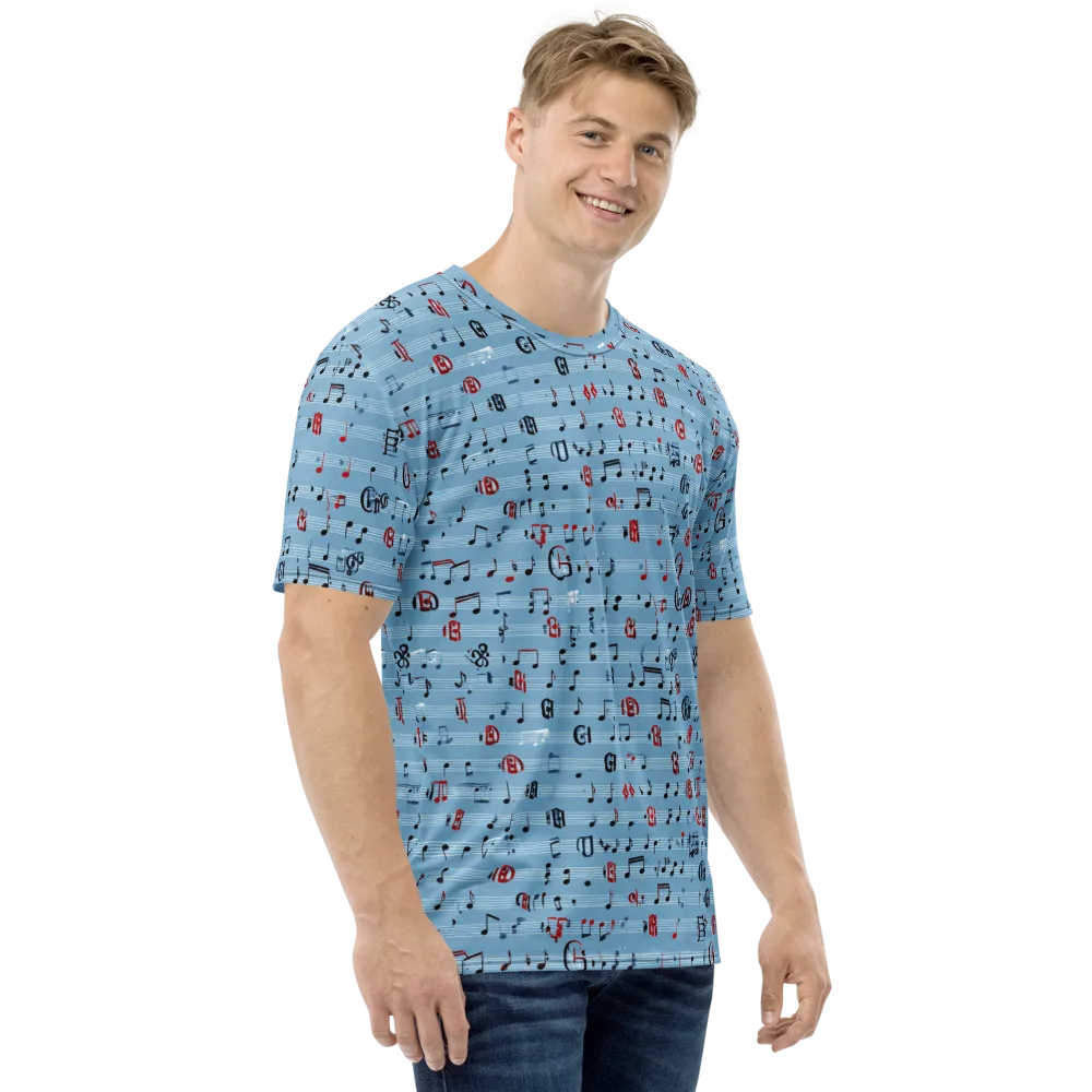 Blue Note Ballet on Men's Crew Neck T-Shirt — Right