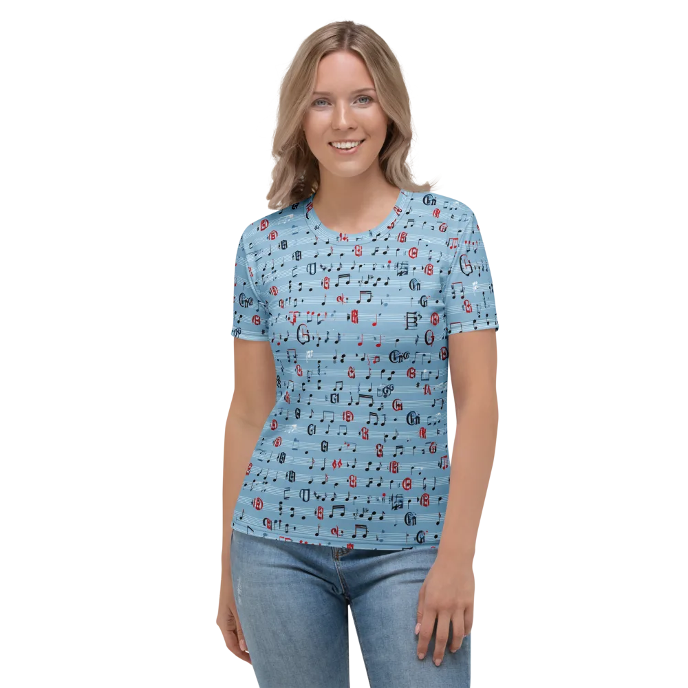 Blue Note Ballet on Women's Crew Neck T-Shirt — Front
