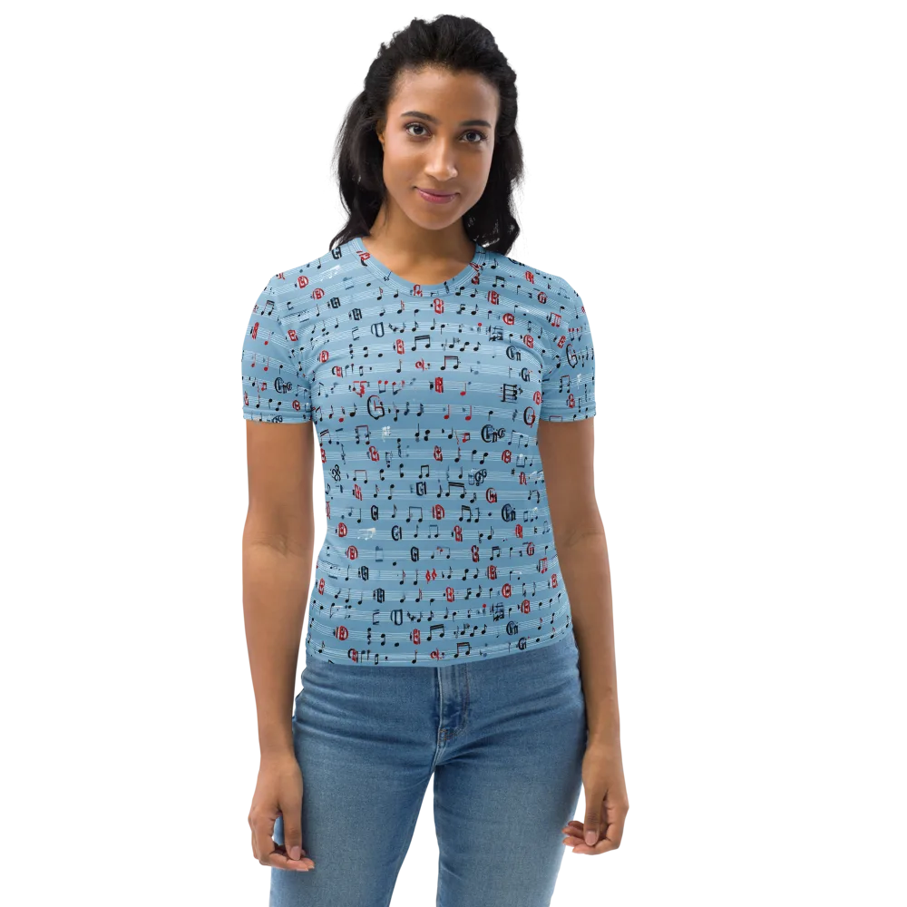 Blue Note Ballet on Women's Crew Neck T-Shirt — Front