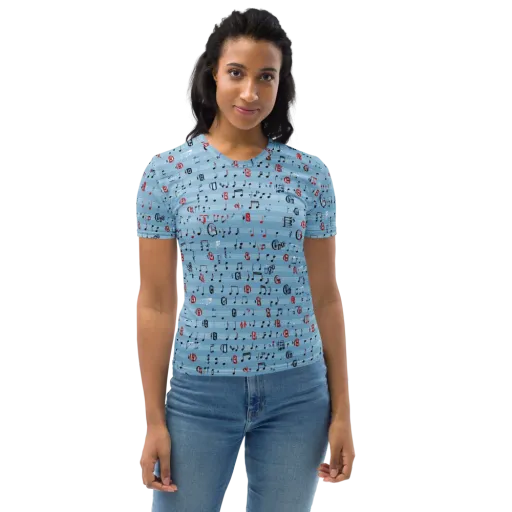 Blue Note Ballet on a Women's Crew Neck T-Shirt
