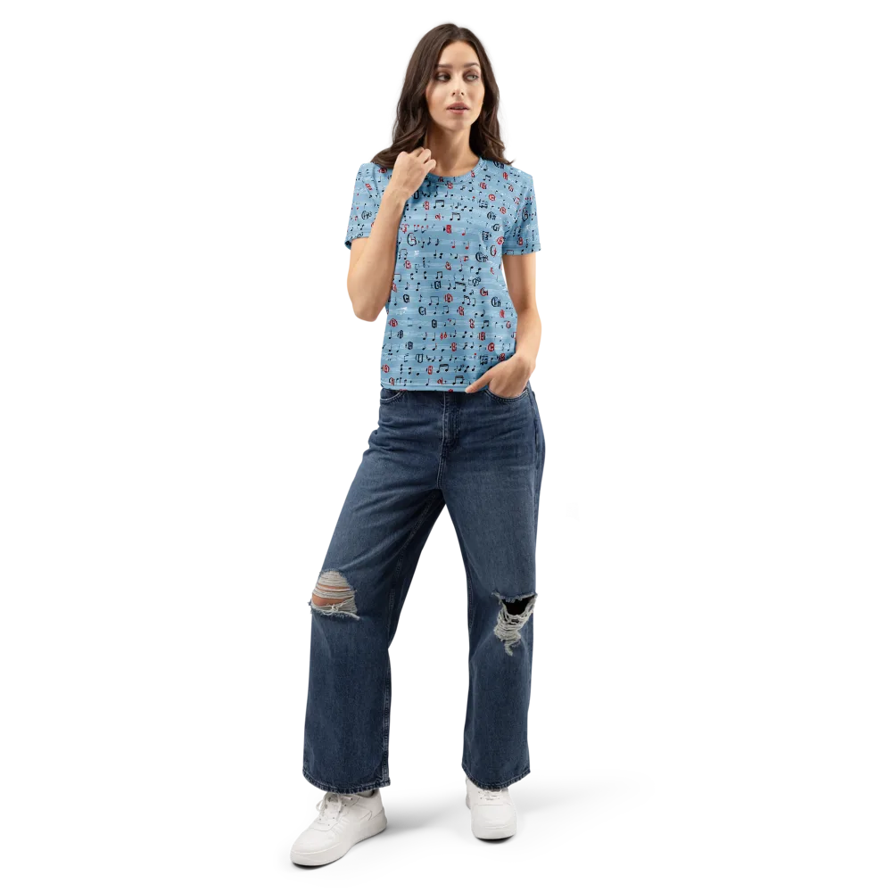 Blue Note Ballet on Women's Crew Neck T-Shirt — Front